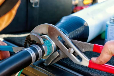 Pipe repair service using professional plumbing tools in Winder, Georgia